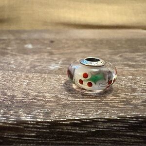 Pandora Red and Green Glass Holly Charm